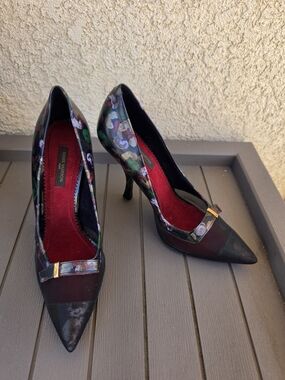 Authentic Louis Vuitton Multicolored Print Stiletto Heels Pumps Size 35.5